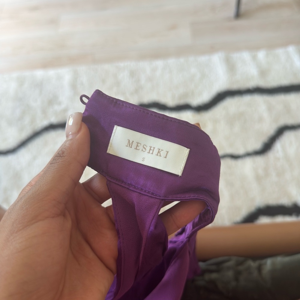 MESHKI Claire purple Halter Mini Dress - Picture 6 of 8